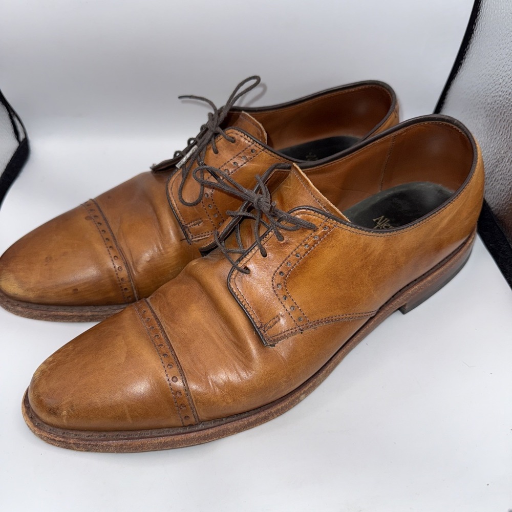 Allen‎ Edmonds Clifton Cognac Leather Toe Cap Dress Shoes Mens Size 11.5B USA